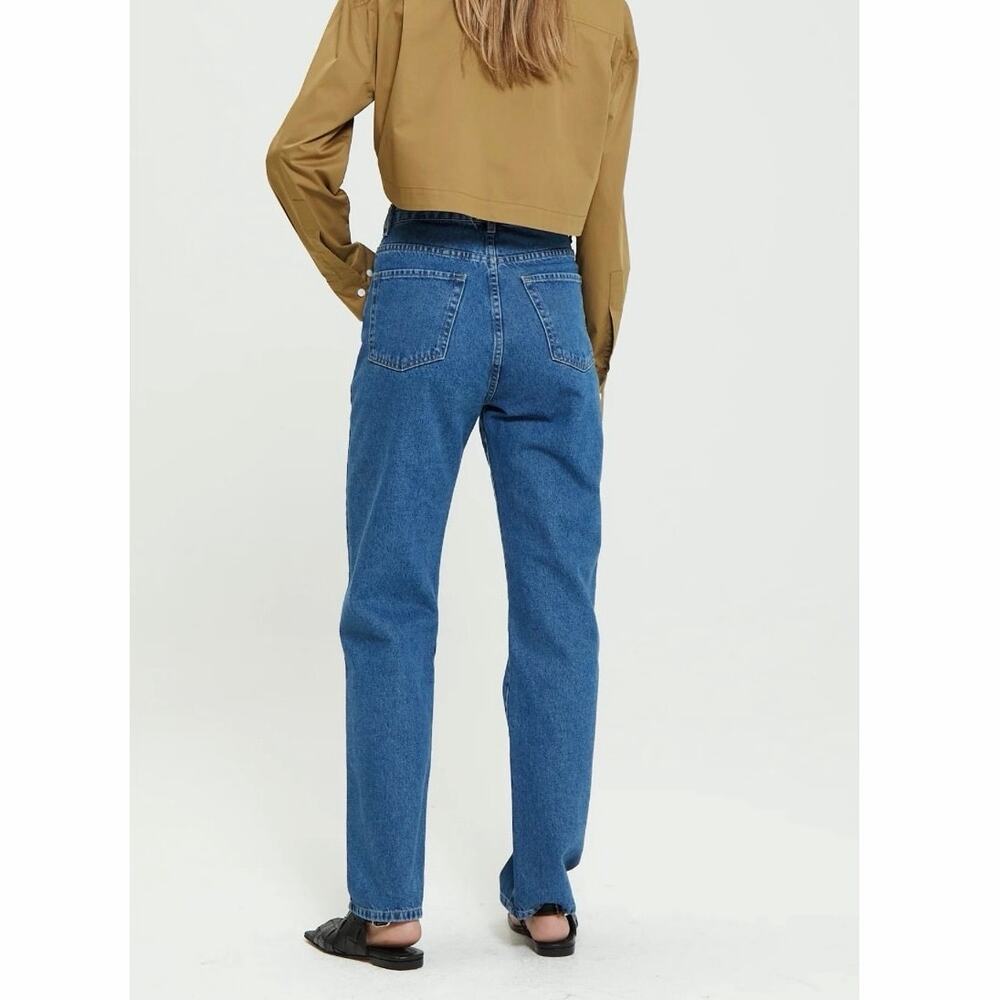 MARIA CHER High Waisted Straight Leg Denim Jeans Medium Wash Size Women’s 6/8